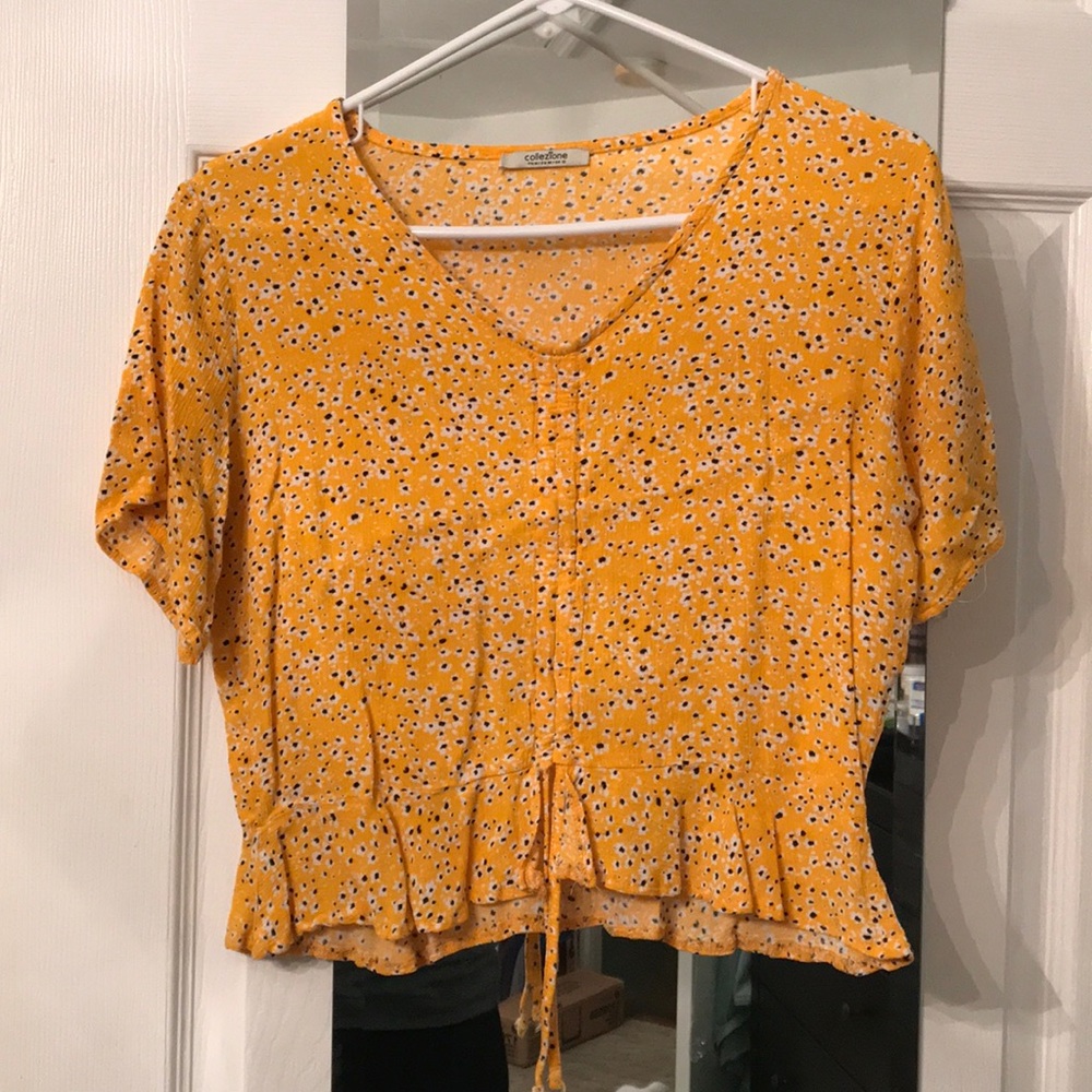 Yellow crop top